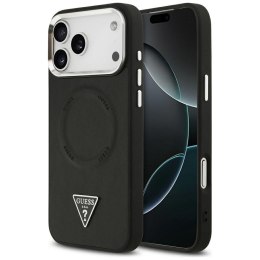 GUESS futerał do IPHONE 17 Pro Max kompatybilny z MagSafe GUHMP17XPSDTSCMK (PU W/ Triangle Logo) czarny