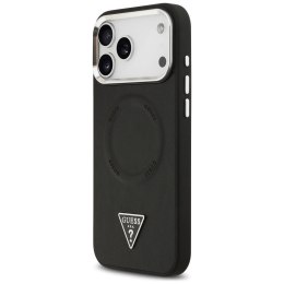 GUESS futerał do IPHONE 17 Pro Max kompatybilny z MagSafe GUHMP17XPSDTSCMK (PU W/ Triangle Logo) czarny
