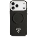 GUESS futerał do IPHONE 17 Pro Max kompatybilny z MagSafe GUHMP17XPSDTSCMK (PU W/ Triangle Logo) czarny