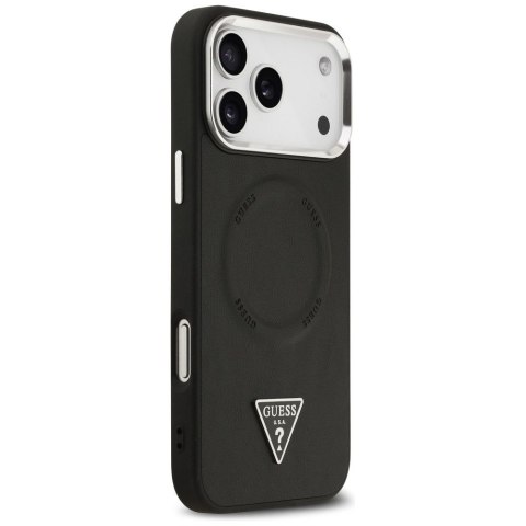 GUESS futerał do IPHONE 17 Pro Max kompatybilny z MagSafe GUHMP17XPSDTSCMK (PU W/ Triangle Logo) czarny