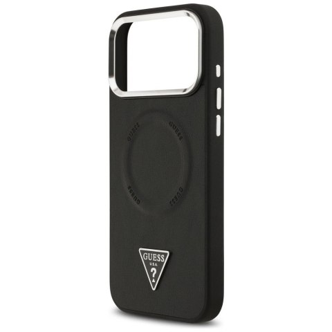 GUESS futerał do IPHONE 17 Pro Max kompatybilny z MagSafe GUHMP17XPSDTSCMK (PU W/ Triangle Logo) czarny