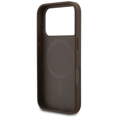 GUESS futerał do IPHONE 17 Pro kompatybilny z MagSafe GUHMP17LG4GFRW (PU 4G Ring Classic Logo) brązowy