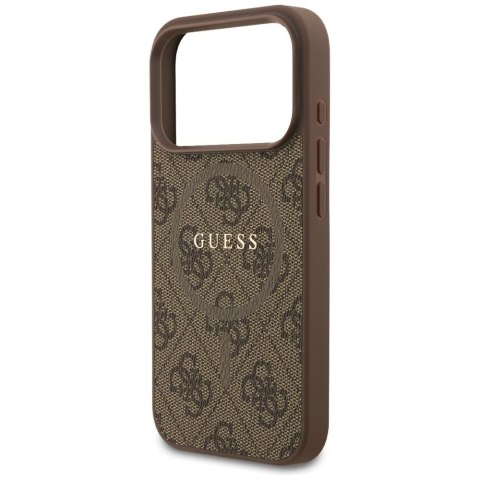 GUESS futerał do IPHONE 17 Pro kompatybilny z MagSafe GUHMP17LG4GFRW (PU 4G Ring Classic Logo) brązowy