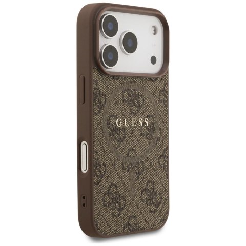 GUESS futerał do IPHONE 17 Pro kompatybilny z MagSafe GUHMP17LG4GFRW (PU 4G Ring Classic Logo) brązowy