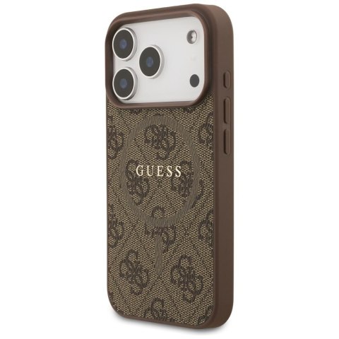 GUESS futerał do IPHONE 17 Pro kompatybilny z MagSafe GUHMP17LG4GFRW (PU 4G Ring Classic Logo) brązowy