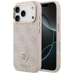 GUESS futerał do IPHONE 17 Pro kompatybilny z MagSafe GUHMP17LP4GRMDEP (PU W/ 4G Strass Logo) różowy