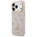 GUESS futerał do IPHONE 17 Pro kompatybilny z MagSafe GUHMP17LP4GRMDEP (PU W/ 4G Strass Logo) różowy
