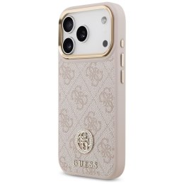 GUESS futerał do IPHONE 17 Pro kompatybilny z MagSafe GUHMP17LP4GRMDEP (PU W/ 4G Strass Logo) różowy