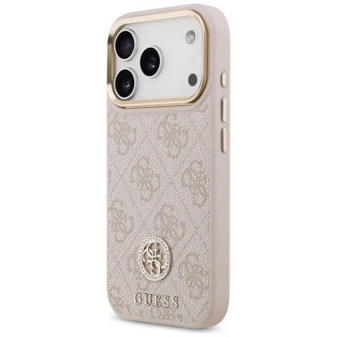 GUESS futerał do IPHONE 17 Pro kompatybilny z MagSafe GUHMP17LP4GRMDEP (PU W/ 4G Strass Logo) różowy
