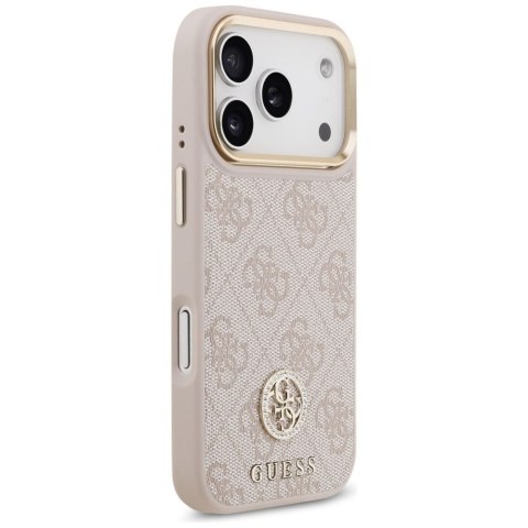 GUESS futerał do IPHONE 17 Pro kompatybilny z MagSafe GUHMP17LP4GRMDEP (PU W/ 4G Strass Logo) różowy