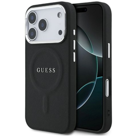 GUESS futerał do IPHONE 17 Pro kompatybilny z MagSafe GUHMP17LPSAREGSK (PU W/ Classic Logo) czarny