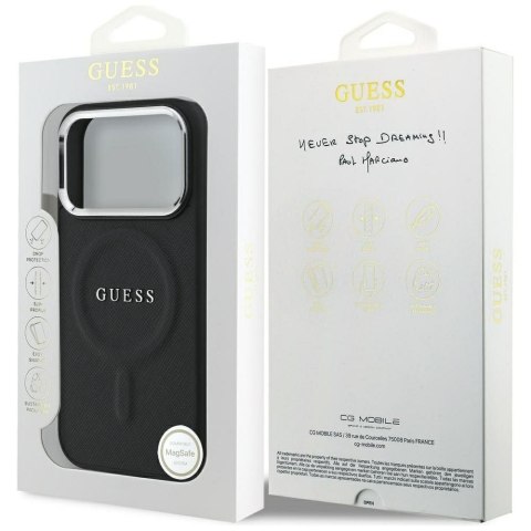 GUESS futerał do IPHONE 17 Pro kompatybilny z MagSafe GUHMP17LPSAREGSK (PU W/ Classic Logo) czarny