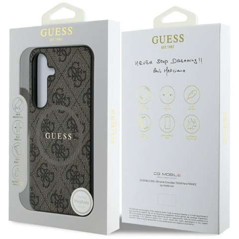 GUESS futerał do SAMSUNG S25 GUHMS25SG4GFRW (Magnetic PU 4G Ring Classic Logo) brązowy