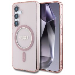 GUESS futerał do SAMSUNG S25 GUHMS25SHFGEREP (Magnetic IML Glitter Circle) różowy