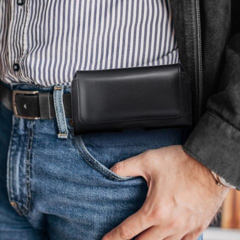 Kabura uniwersalna do paska skórzana ROYAL pozioma rozmiar M do IPHONE 12 MINI / 13 MINI / SAMSUNG A40 / S8 / XIAOMI 12 / Redmi
