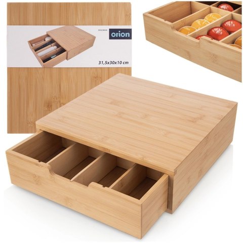 Organizer Pojemnik na Kapsułki do Kawy Drewniany ORION 31,5x30x10 cm
