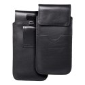 Skórzany futerał uniwersalny / wsuwka z klapką - ROYAL / czarny - Rozmiar 2XL - IPHONE 6 PLUS / SAMSUNG A52 / XIAOMI REDMI NOTE