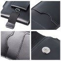 Skórzany futerał uniwersalny / wsuwka z klapką - ROYAL / czarny - Rozmiar 2XL - IPHONE 6 PLUS / SAMSUNG A52 / XIAOMI REDMI NOTE