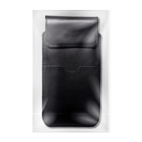 Skórzany futerał uniwersalny / wsuwka z klapką - ROYAL / czarny - Rozmiar 2XL - IPHONE 6 PLUS / SAMSUNG A52 / XIAOMI REDMI NOTE