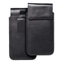 Skórzany futerał uniwersalny / wsuwka z klapką - ROYAL / czarny - Rozmiar 2XL+wide - SAMSUNG A12 / NOTE 9 / XIAOMI REDMI NOTE 10