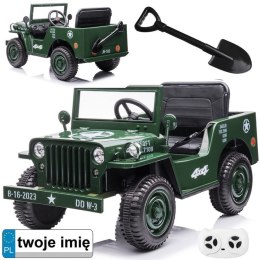 Wojskowe Auto na akumulator Willys + pilot PA0263