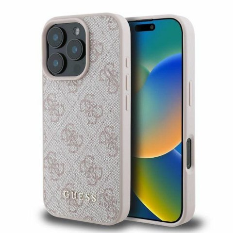 GUESS futerał do IPHONE 16 Pro Max GUHCP16XG4GFPI (PU 4G Classic) różowy