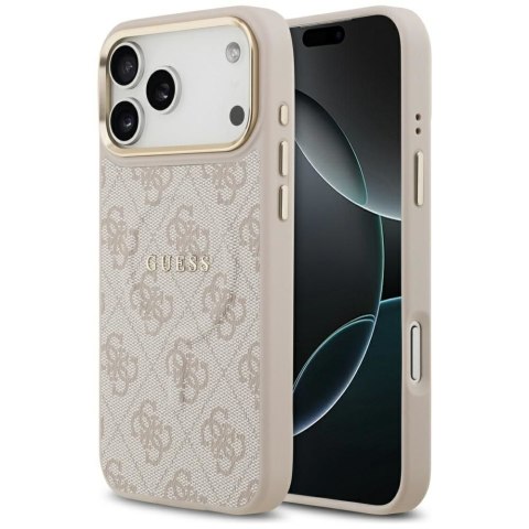 GUESS futerał do IPHONE 17 Pro Max kompatybilny z MagSafe GUHMP17XP4MSEGCP (PU 4G W/ Classic) różowy