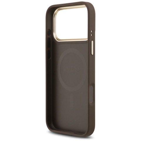 GUESS futerał do IPHONE 17 Pro Max kompatybilny z MagSafe GUHMP17XP4MSEGCW (PU 4G W/ Classic) brązowy