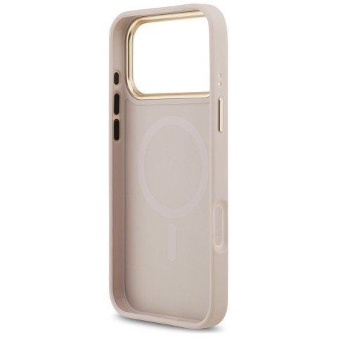 GUESS futerał do IPHONE 17 Pro Max kompatybilny z MagSafe GUHMP17XPG4SEMCP (PU W/ 4G Stripe) różowy