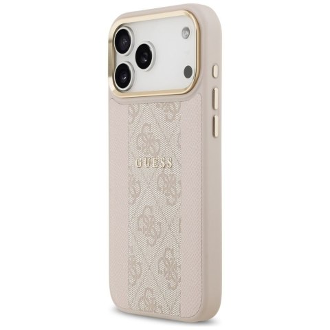 GUESS futerał do IPHONE 17 Pro Max kompatybilny z MagSafe GUHMP17XPG4SEMCP (PU W/ 4G Stripe) różowy
