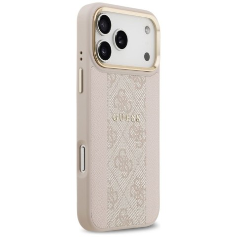 GUESS futerał do IPHONE 17 Pro Max kompatybilny z MagSafe GUHMP17XPG4SEMCP (PU W/ 4G Stripe) różowy