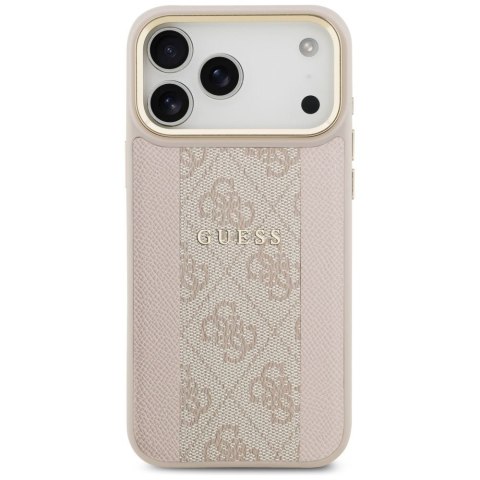 GUESS futerał do IPHONE 17 Pro Max kompatybilny z MagSafe GUHMP17XPG4SEMCP (PU W/ 4G Stripe) różowy