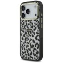 GUESS futerał do IPHONE 17 Pro kompatybilny z MagSafe GUHMP17LHLEGTGLK (PC TPU W/ Leopard Glitter) czarny