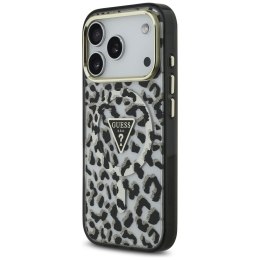 GUESS futerał do IPHONE 17 Pro kompatybilny z MagSafe GUHMP17LHLEGTGLK (PC TPU W/ Leopard Glitter) czarny