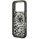 GUESS futerał do IPHONE 17 Pro kompatybilny z MagSafe GUHMP17LHLEGTGLK (PC TPU W/ Leopard Glitter) czarny