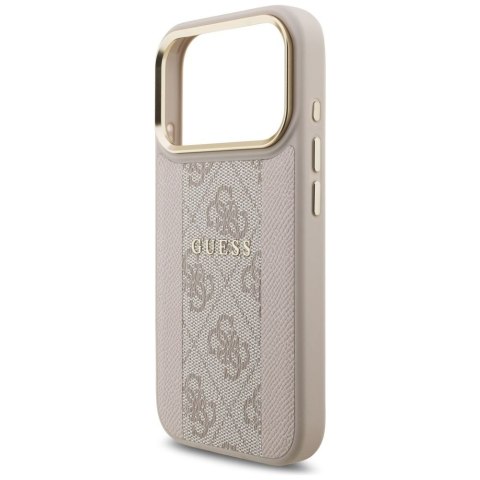 GUESS futerał do IPHONE 17 Pro kompatybilny z MagSafe GUHMP17LPG4SEMCP (PU W/ 4G PU Stripe) różowy