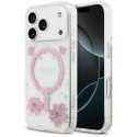 GUESS futerał do IPHONE 17 Pro kompatybilny z MagSafe GUHMP17LRBFGFGMP (Resin Flowers and Glitter) różowy