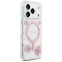 GUESS futerał do IPHONE 17 Pro kompatybilny z MagSafe GUHMP17LRBFGFGMP (Resin Flowers and Glitter) różowy