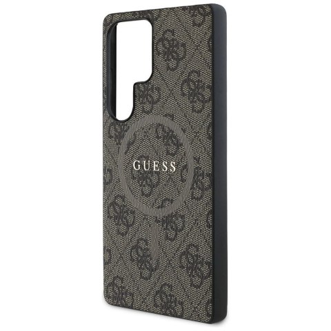 GUESS futerał do SAMSUNG S25 Ultra GUHMS25LG4GFRW (Magnetic PU 4G Ring Classic Logo) brązowy