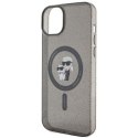 KARL LAGERFELD futerał do IPHONE 15 KLHMP15SHGKCNOK (Glitter + MAG) czarny