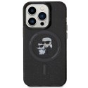 KARL LAGERFELD futerał do IPHONE 15 Pro KLHMP15LHGKCNOK (Glitter + MAG) czarny