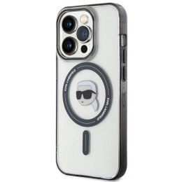 KARL LAGERFELD futerał do IPHONE 15 Pro KLHMP15LHKHNOTK (Karl Head + MAG) transparentny
