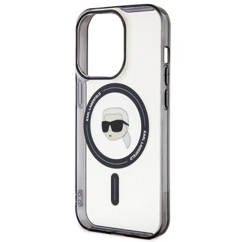 KARL LAGERFELD futerał do IPHONE 15 Pro KLHMP15LHKHNOTK (Karl Head + MAG) transparentny