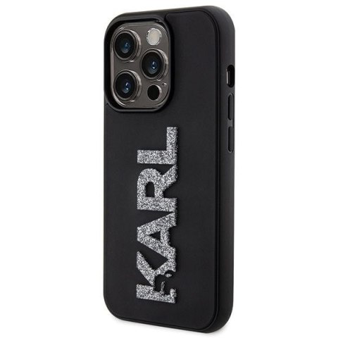 KARL LAGERFELD futerał do IPHONE 15 Pro Max KLHCP15X3DMBKCK (3D Logo Glitter) czarny