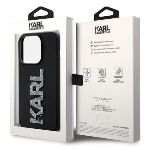 KARL LAGERFELD futerał do IPHONE 15 Pro Max KLHCP15X3DMBKCK (3D Logo Glitter) czarny