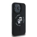 KARL LAGERFELD futerał do IPHONE 16 Pro Max kompatybilny z MagSafe KLHMP16XSCMKCRHK (Silicone KC Body Ring) czarny