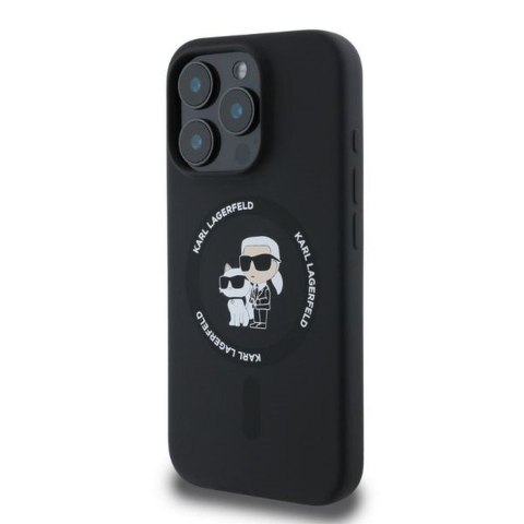 KARL LAGERFELD futerał do IPHONE 16 Pro Max kompatybilny z MagSafe KLHMP16XSCMKCRHK (Silicone KC Body Ring) czarny