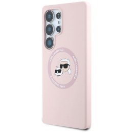 KARL LAGERFELD futerał do SAMSUNG S25 Ultra KLHMS25LSKCHTCP (Magnetic Silicone Double Heads) różowy
