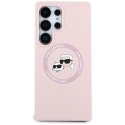 KARL LAGERFELD futerał do SAMSUNG S25 Ultra KLHMS25LSKCHTCP (Magnetic Silicone Double Heads) różowy