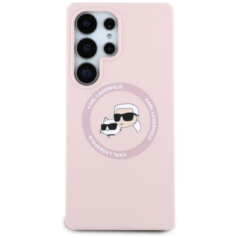 KARL LAGERFELD futerał do SAMSUNG S25 Ultra KLHMS25LSKCHTCP (Magnetic Silicone Double Heads) różowy